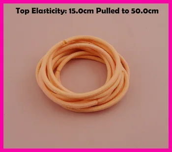 

50PCS 3mm Top Elasticity Pink Elastic Ponytail Holders rope with gluing connection,seamless elastic hair ties hair bands