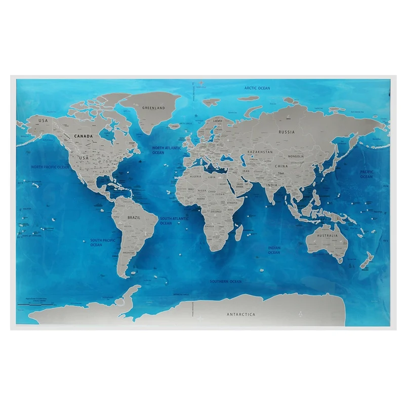 Travel World Scratch Map Ocean Scratch Off Foil Layer Coating World
