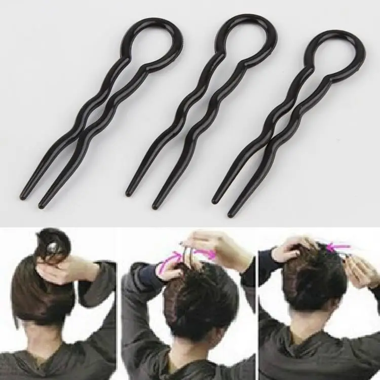 

3pcs/set 2018 Hot Sale Handmade Black Hair Jewelry Fork Pin Hair Maker Hairpin Hair Clip Headwear