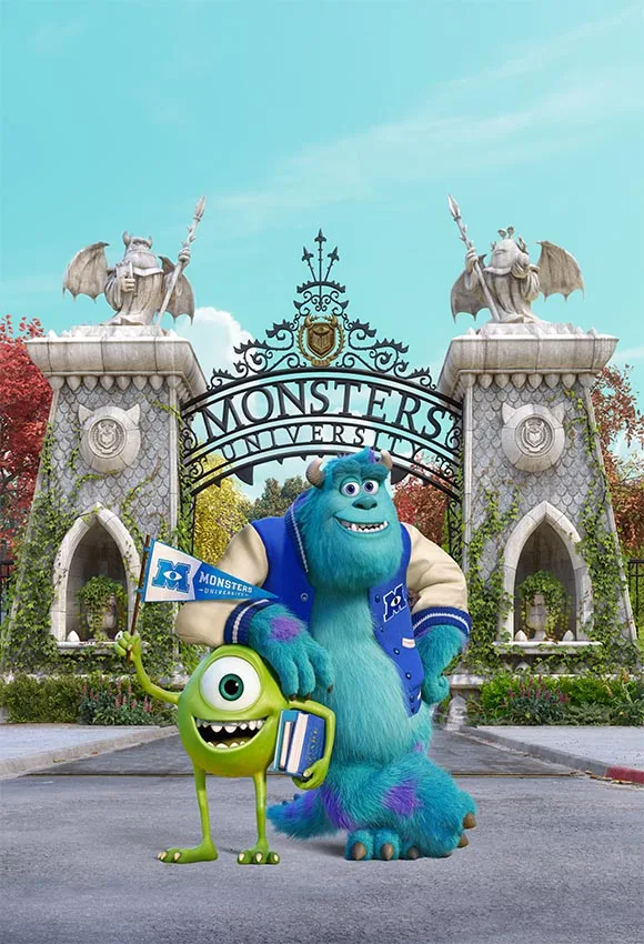 Фон для фотосъемки в университетском стиле NeoBack Monsters Mike Wazowski James P. Sullivan с днем рождения ворота - Цвет: Небесно-голубой