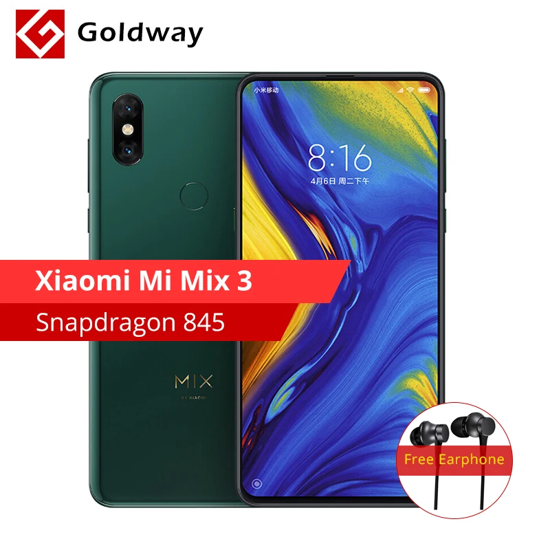 

Global ROM Xiaomi Mi MIX 3 8GB 128GB Snapdragon 845 Octa Core Mobile Phone 3200mAh 6.39'' Full Screen 2 Back & 2 Front Cameras