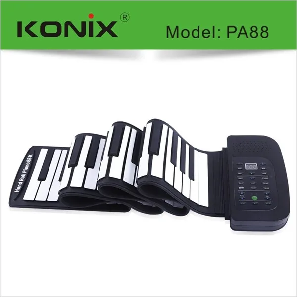 88 ключ MIDI гибкий электронный рулонное пианино мягкий силиконовый ручной прокатки с батареей педали