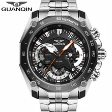 GUANQIN Luxury Brand Men Business Chronograph Luminous Clock Men’s Fashion Full Steel Waterproof Quartz Watch relogio masculino