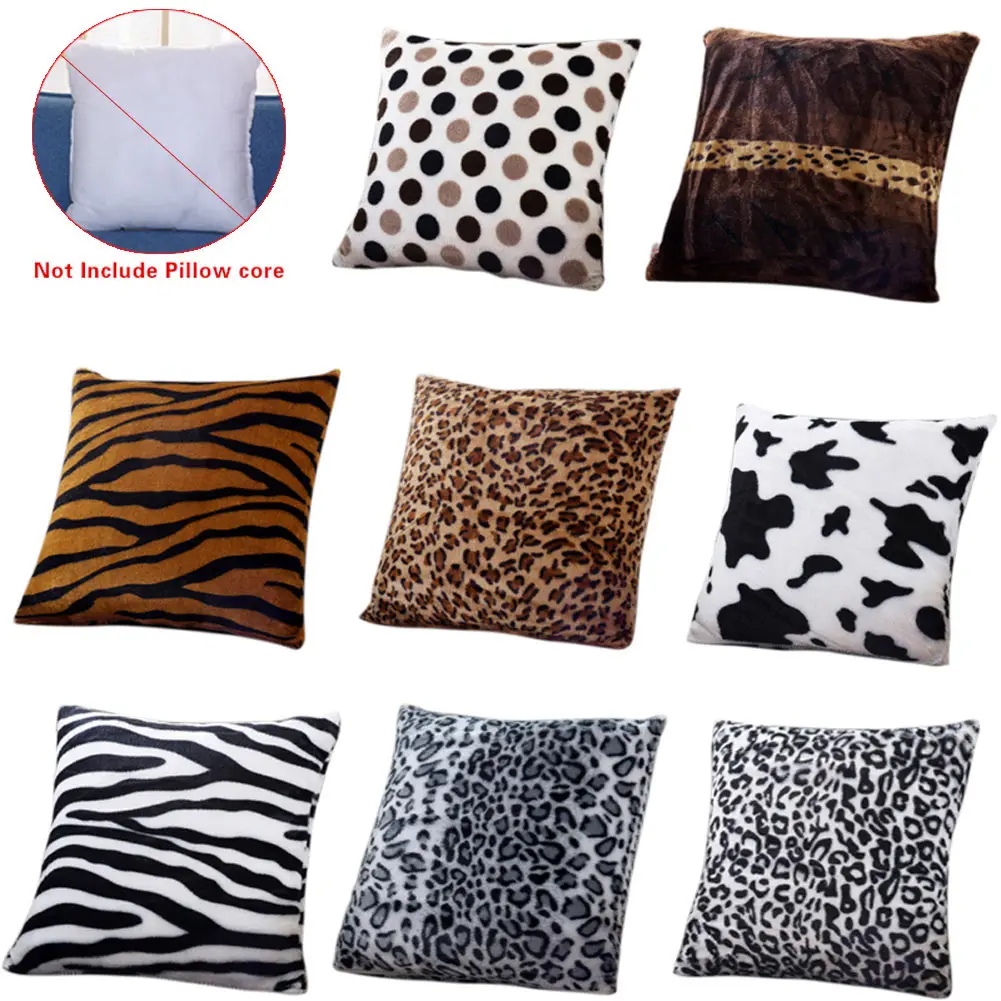 

Hot Tiger Cat Cow Leopard Animal Pattern Faux Fur Case Throw Pillow Case LXY9 DE1717