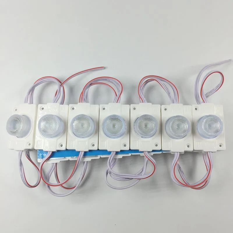 500 шт./лот 2 w 3030 инъекции светодиодный модуль с объективом DC12V 160lm высокая яркость Стороны освещения для двусторонней осветителя