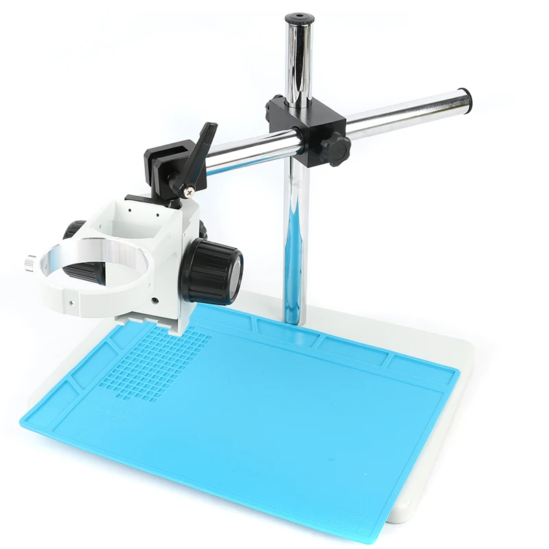 

Trinocular Microscope Big Size Adjustable Boom Table Working Stand Holder + 76mm Ring Holder + Multi-axis Adjustable Metal Arm