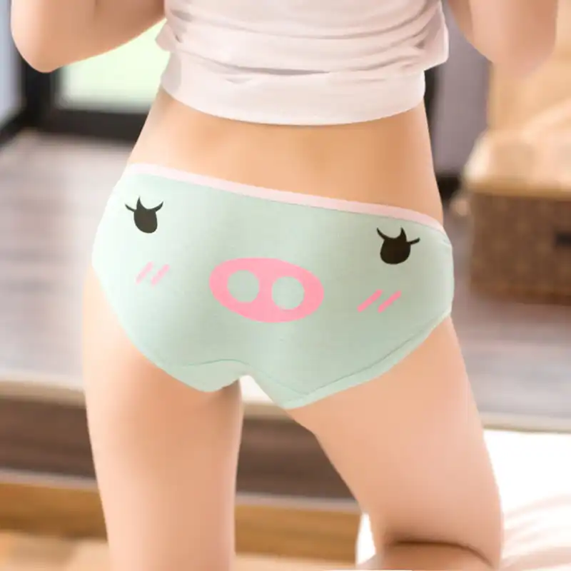 Women's panties Cute expression candy color cotton Mori girl briefs soft Harajuku Kawaii korea
