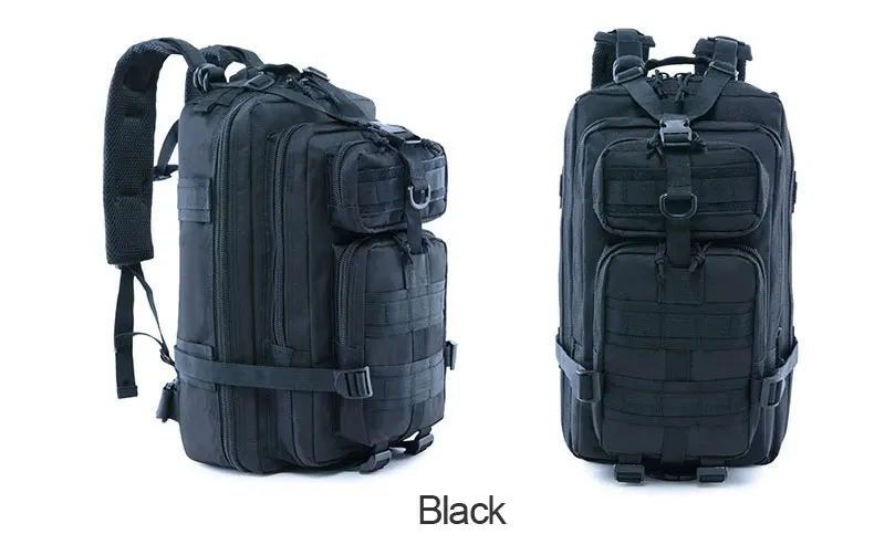 20л походные рюкзаки военный тактический рюкзак джунгли камуфляж охотничья сумка Водонепроницаемый Открытый Кемпинг походные сумки для путешествий - Цвет: Black