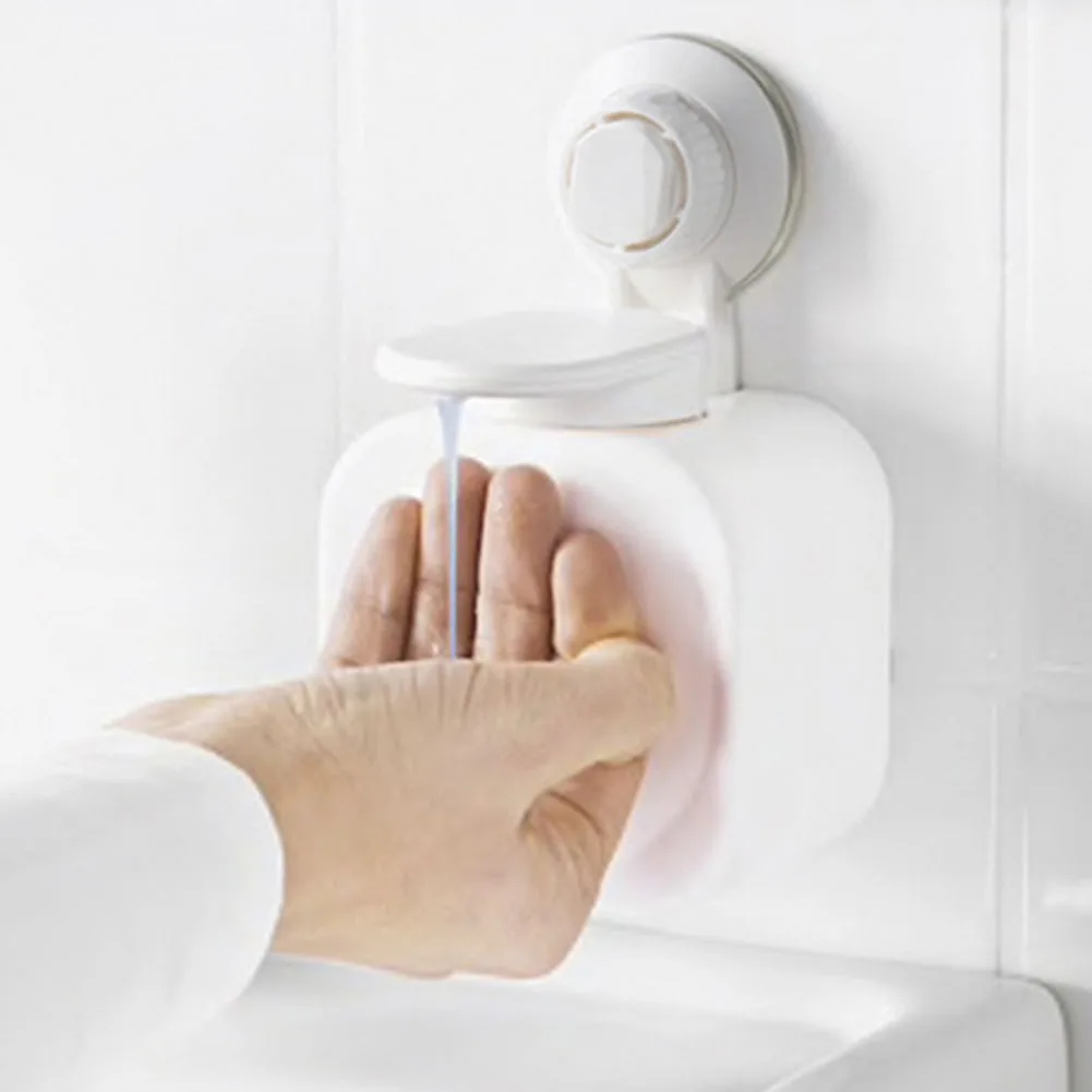 Suction Cup Soap Dispenser Wall Mounted ABS Waterproof Soap Box for