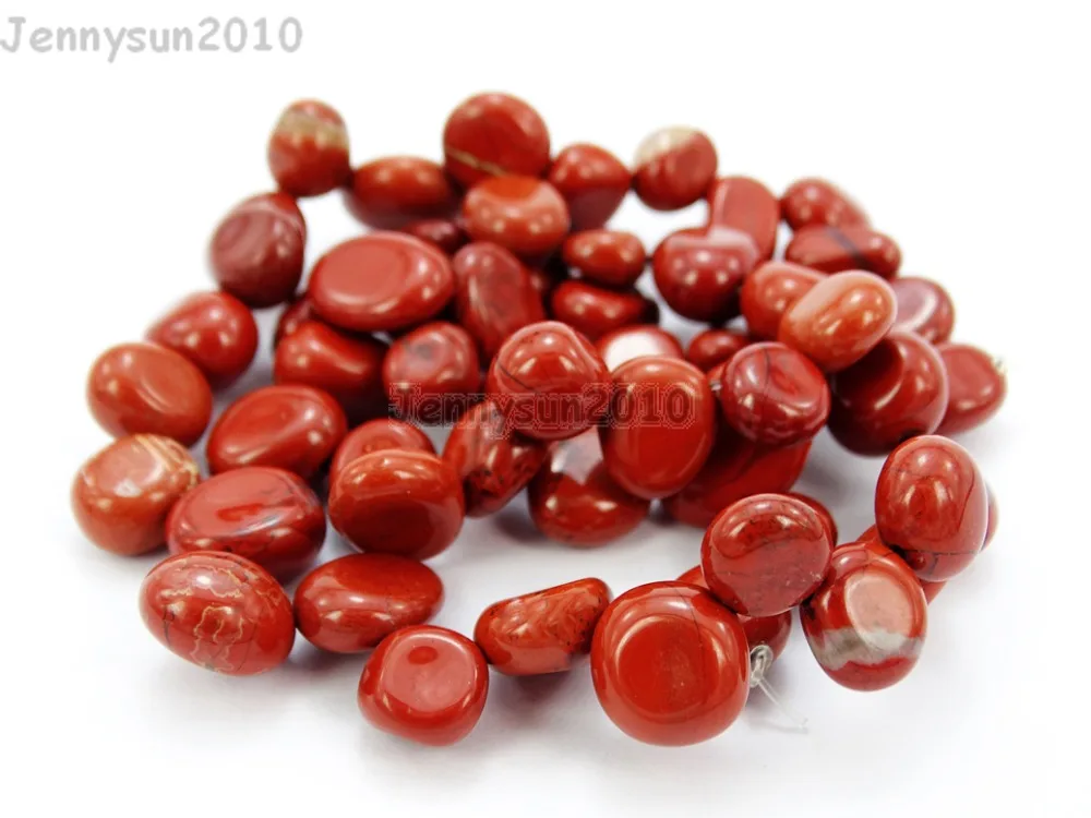 

Natural Red Jas-per Gems Stone Freeform Flat Teardrop Drop Barpque Beads 16'' Jewelry Making Crafts 5 Strands/Pack