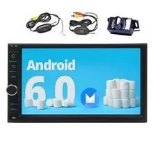 Android 6.0 Car Stereo Capacitive screen Headunit Double Din GPS Navigator Car Radio Multi System Support/1080P/WiFi/OBD2+Camera