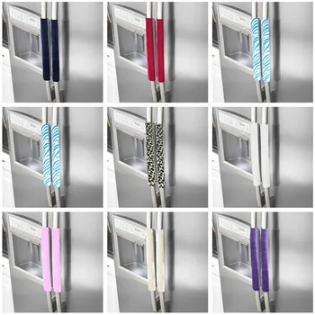 

Refrigerator Handle Protector Kitchen Gadgets Pleuche Cloth 1 Pair Home Decor Door Knob Covers Fridge Door Stand Handle Cover