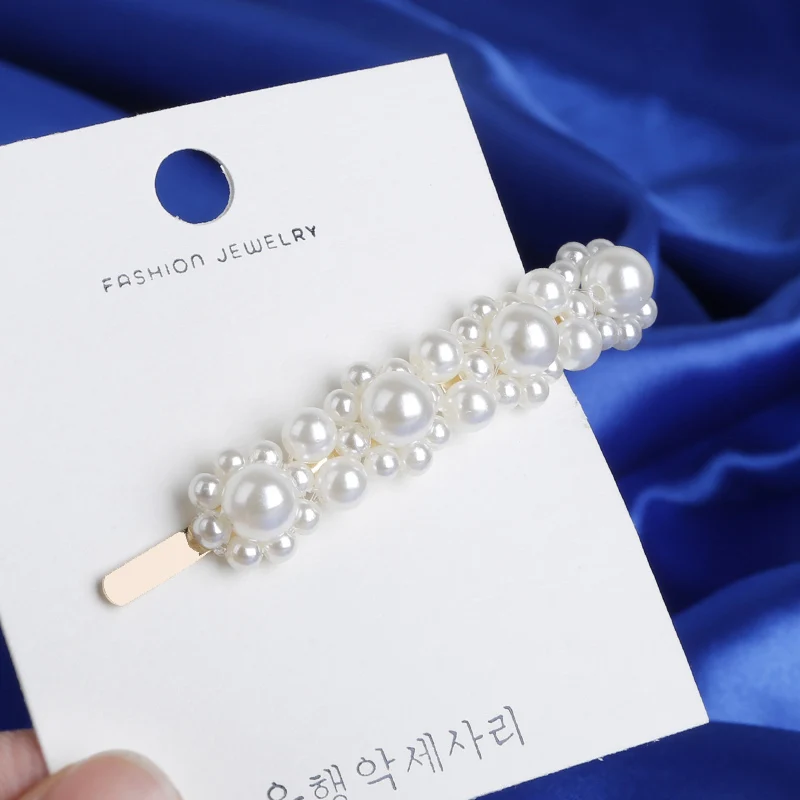 6Pcs Women Stylish Metal Full Pearl Hairpins Lady Simple Hair Clips Barrettes Headwear Hair Styling Tools Accessories 6 Styles