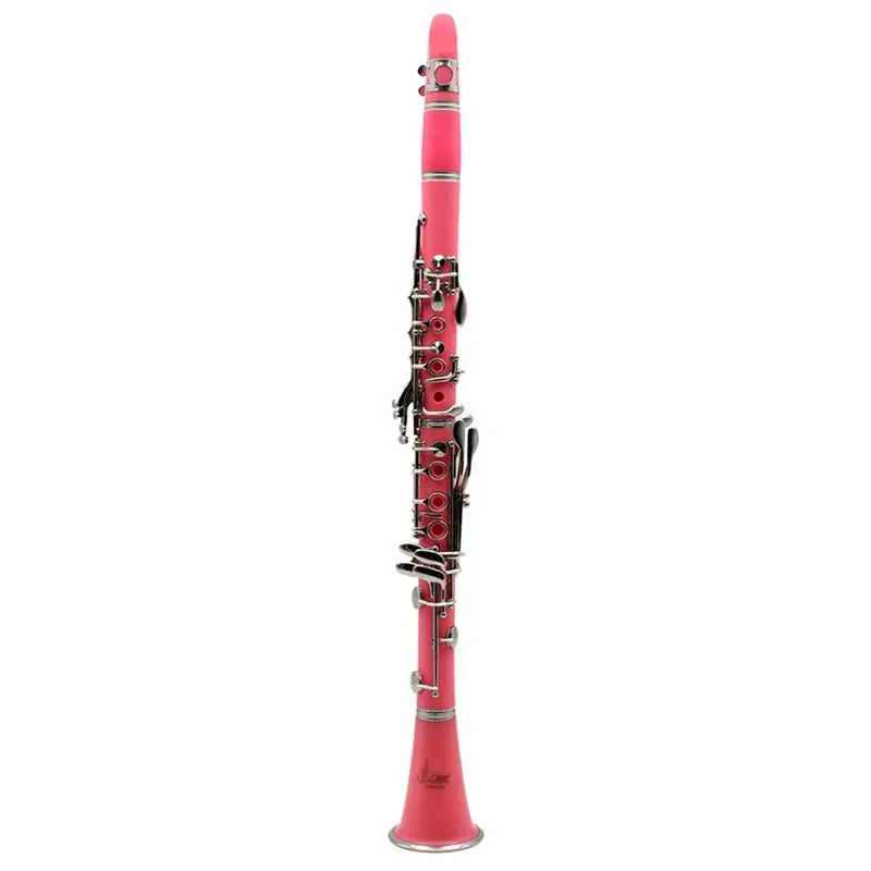 SLADE кларнет ABS 17 ключ bB плоский сопрано бинокулярный кларнет с пробковой смазкой ткань для очистки перчатки 10 Reeds отвертка Рид - Цвет: Pink