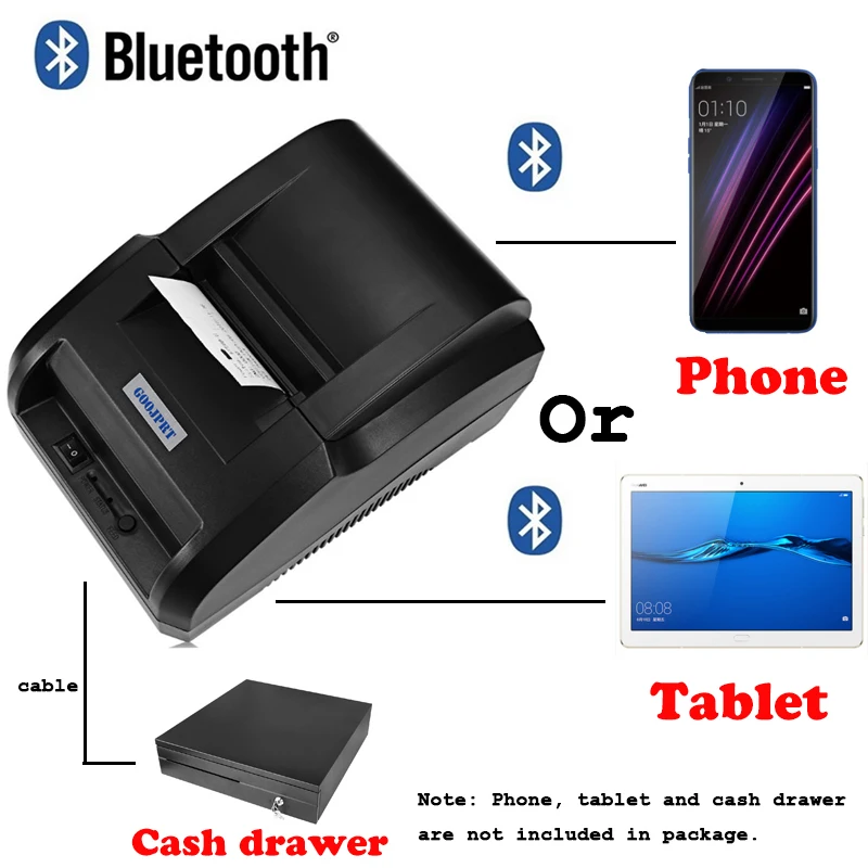 Pos система P.O.S loyververse bluetooth Themal принтер беспроводной термопринтер для чеков