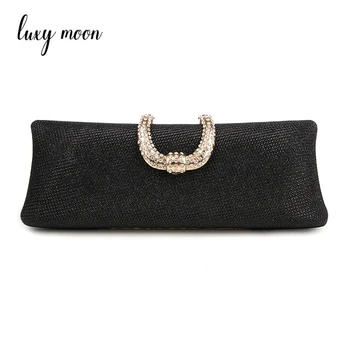 

U Diamond Gold Clutch Bag Crystal Clasp Silver Evening Bags women Wedding Bride Purse glitter party clutches Ladies Wllet 1802