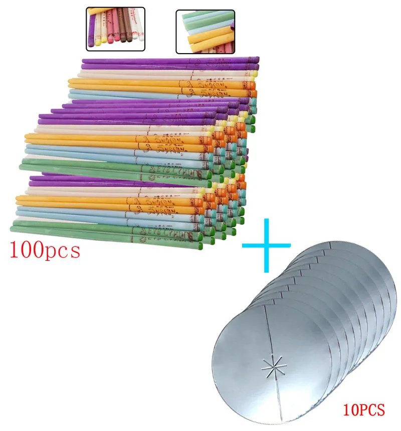 50-100 штук ароматерапии ухо Свеча тихий Рог бергамота с вилкой уха обслуживания соответствующие поднос - Цвет: C 100 pcs Straight