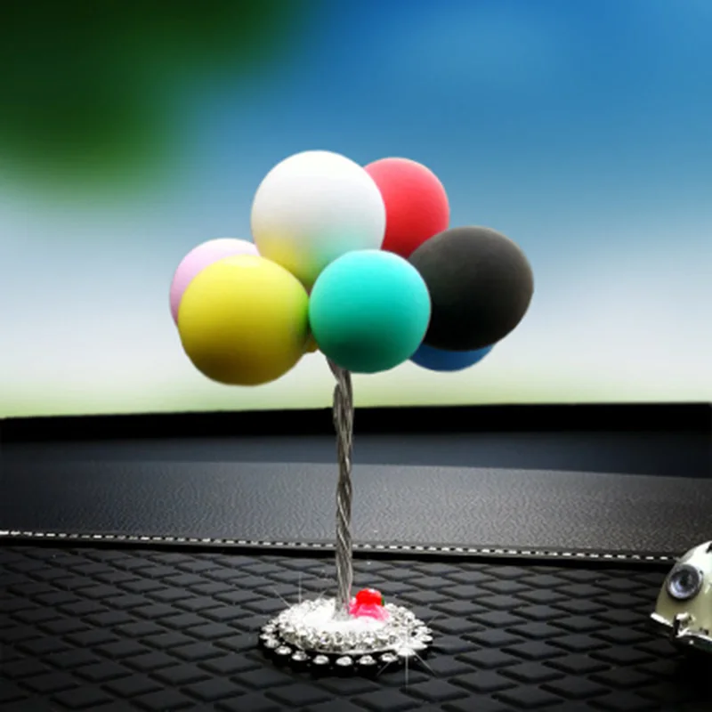 

Car Decoration Colour Lovely Polymer Clay Balloons Car Console Interior Dashboard Auto Ornaments Rhinestone Style Accessories