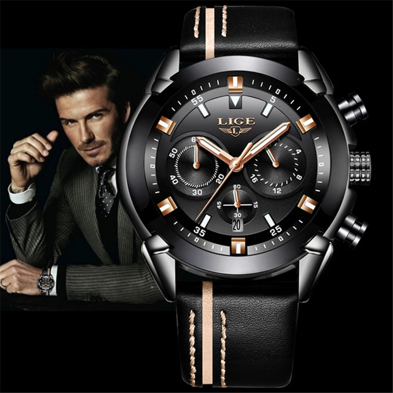 

LIGE Men Quartz Sport Watch Relogio Masculino Chronograph Military Army Watches Clock Men Top Brand Luxury Creative Watch Men