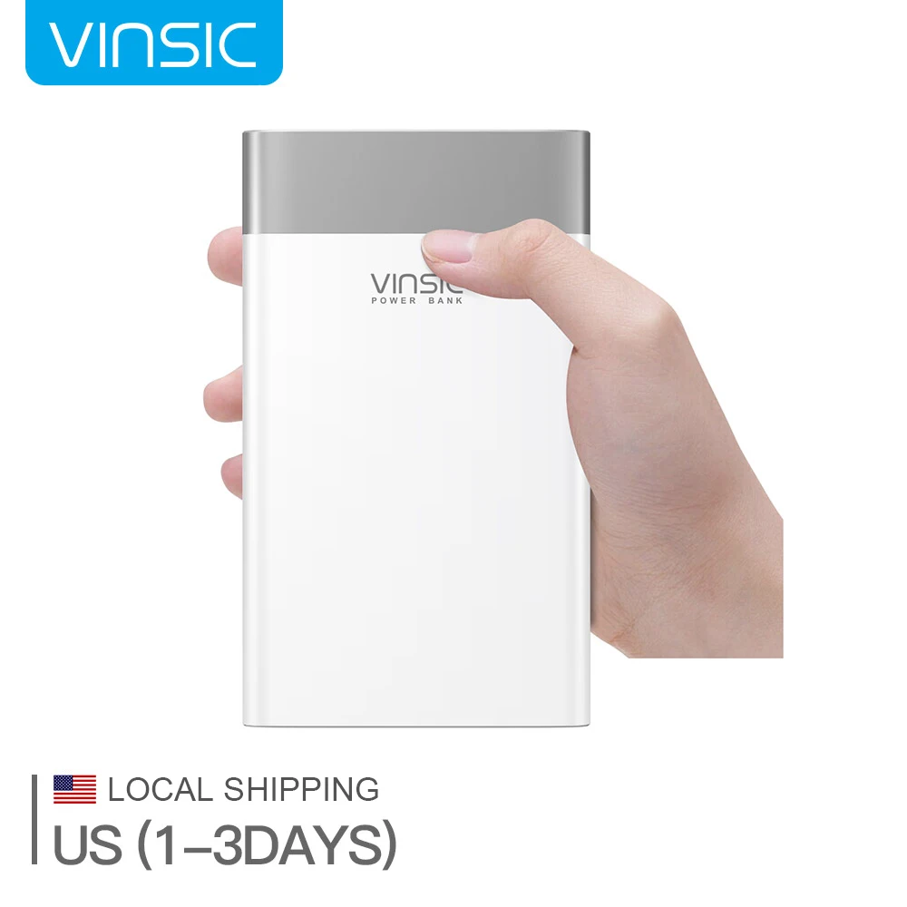 

(Shipping From US) Vinsic 20000mAh Quick Charging Power Bank QC3.0 Quick Charge with Type C Port  For Samsung iPhone HuaWei Vivo
