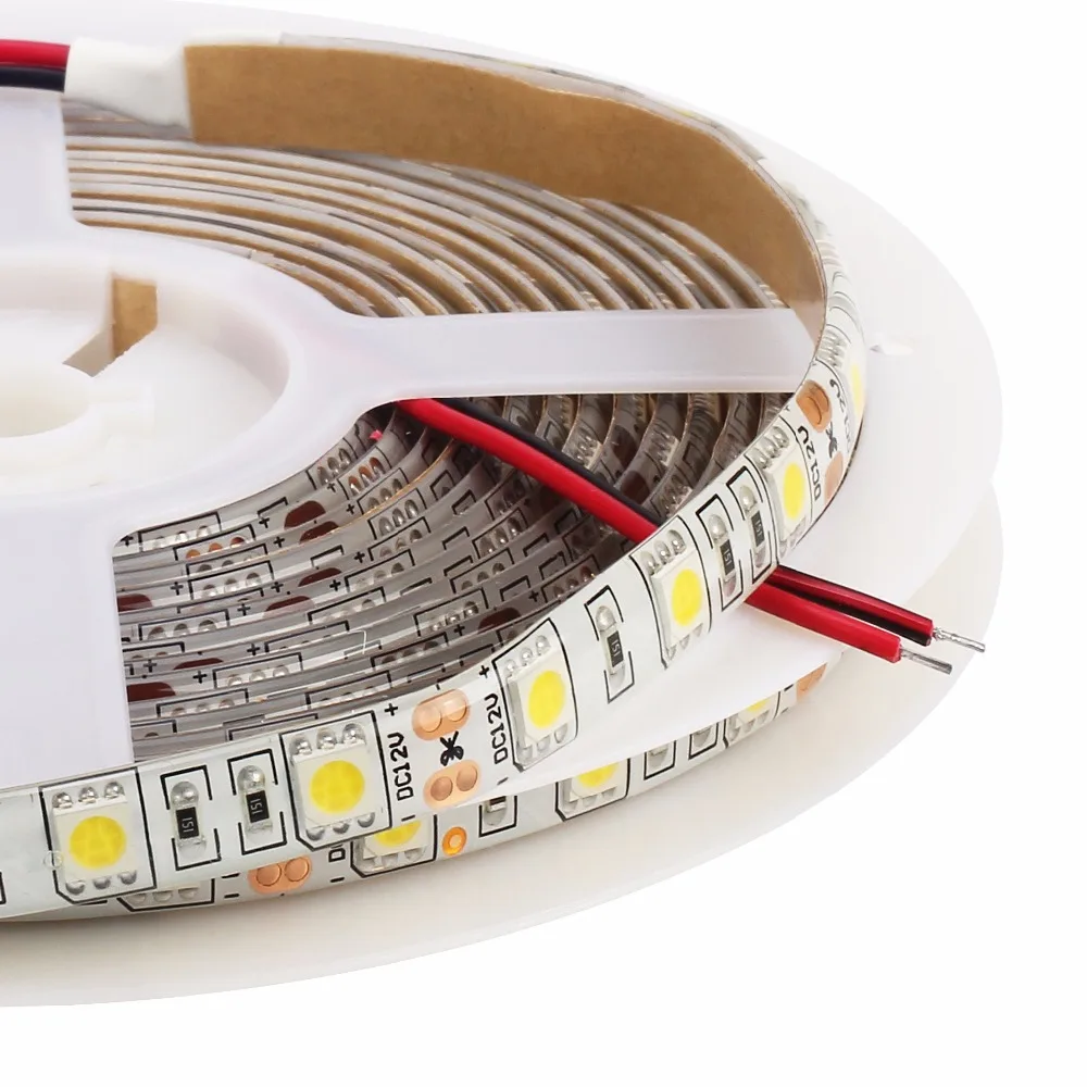 Nautral белый 4000 К светодиодный полосы 5050 60 s/M 5 м/лот DC12V гибкие света IP20 IP65 | Лампы и