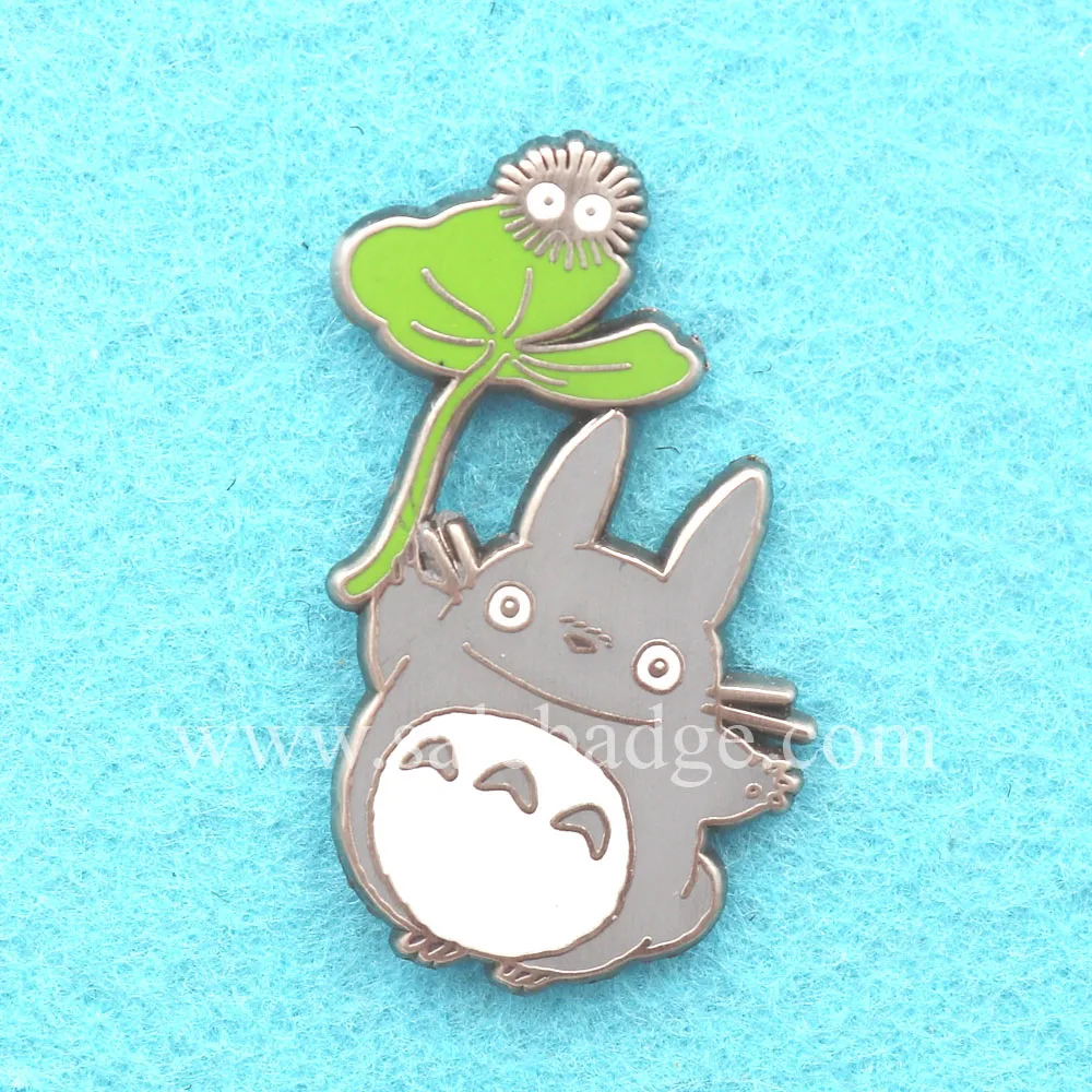 

Custom metal Cute Gray Rabbit lotus leaf Hard Enamel Lapel Pins for Children