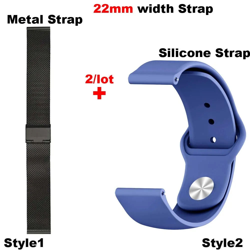 

22mm Bracelet Strap For Xiaomi Amazfit GTR 47mm Stainless Steel Metal Watchband Amazfit Pace Stratos 2 Silicone Watch Wrist Band