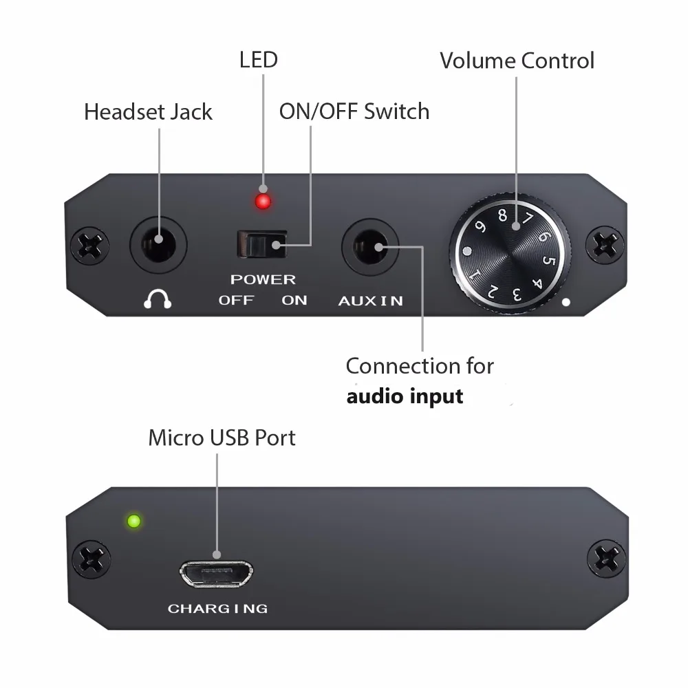 LiNKFOR Portable HiFi Earphone Headphone Amplifier 3 5mm AUX input Output for i phone Android phones PC With Audio Cable