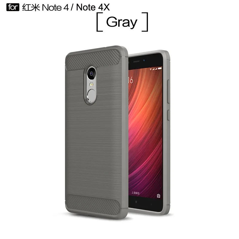 For Xiaomi Redmi Note 4X Case Note 4 Silicone Carbon Fiber ShockProof Fitted Soft TPU Case For Xiaomi Redmi Note 4X Note 4 Cover xiaomi leather case color Cases For Xiaomi