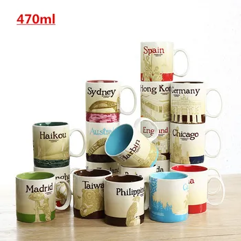 

Hot Sale City Mug Macau City cup Spain Country Cup Collection Commemorative Coffee Cup , just have Macau and Spain city mug