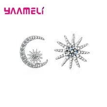 Модные серьги Brincos для девочек, новинка 925, серебряные серьги Bijoux, блестящие, прозрачные, циркониевые серьги-гвоздики для женщин, свадебные серьги, ювелирные изделия