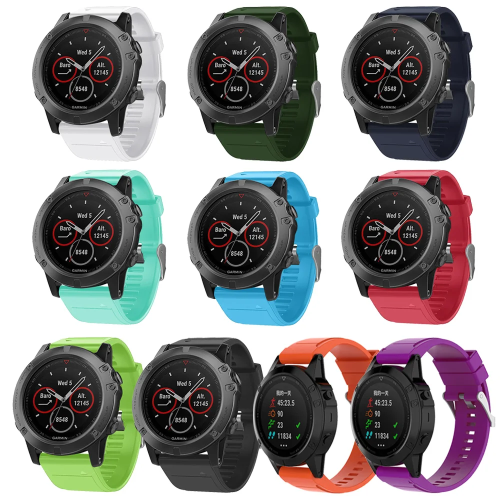 

GXV 26mm Quick Fit Silicone Replacement Accessories Straps for Garmin Fenix 5X / Garmin Fenix 3 / 3HR
