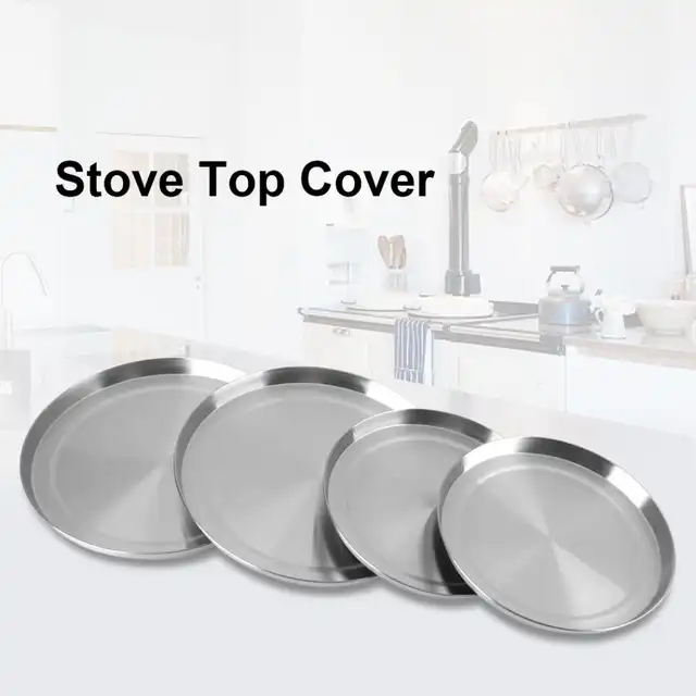 4pcs Set Stainless Steel Kitchen Stove Top Burner Covers Round Kitchen Stove Top Burner Covers