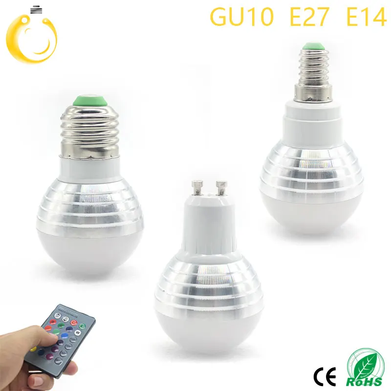 5 Вт RGB СВЕТОДИОДНАЯ Лампа 220 В Spotlight Лампада E27 СВЕТОДИОДНЫЕ Лампы E14 85-265 Рождество