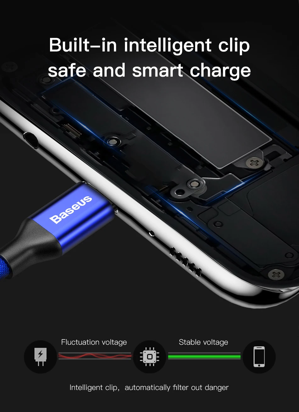 Baseus usb type-C кабель для samsung galaxy s9 plus note 8 3A USB кабель Быстрая зарядка шнур для передачи данных для huawei mate 10 lite USB-C