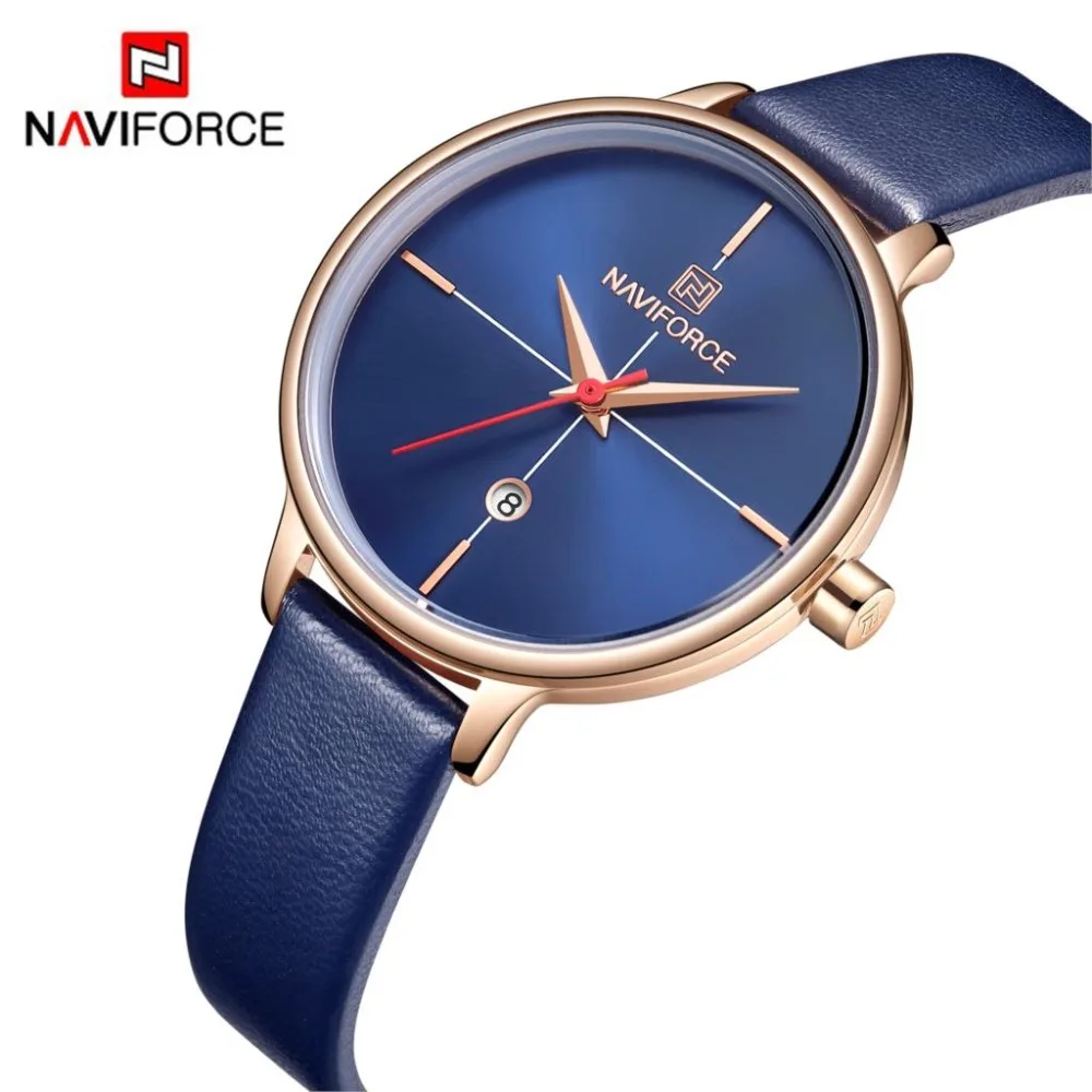Часы NAVIFORCE женские повседневные простые кварцевые стразы|Кварцевые часы| |