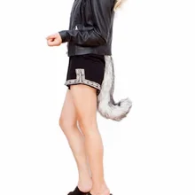 Европейская американская новая мода имитация меха лисы хвост можно согнуть, чтобы отрегулировать хвост 50 см разных цветов