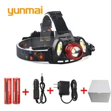 7000lm светодиодное освещение фара T6+ 2cob светодиодные фары фара Кемпинг Охота свет+ 2*18650+ автомобиль EU/US/AU/Великобритания зарядное устройство