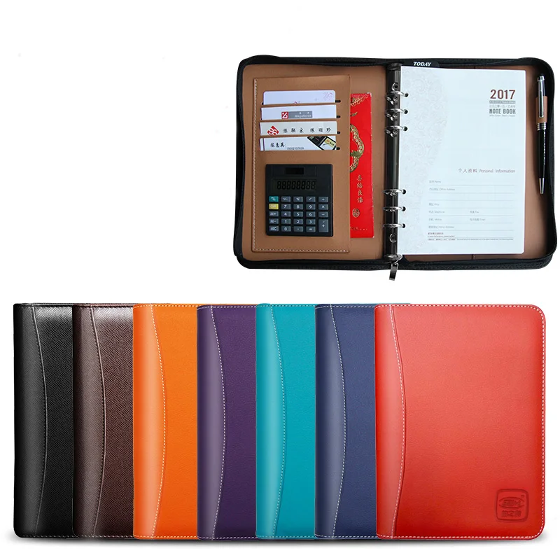 Кожаный Органайзер на молнии B5 A5 A6 1086A|leather travel journal|daily agenda plannertravel journal |