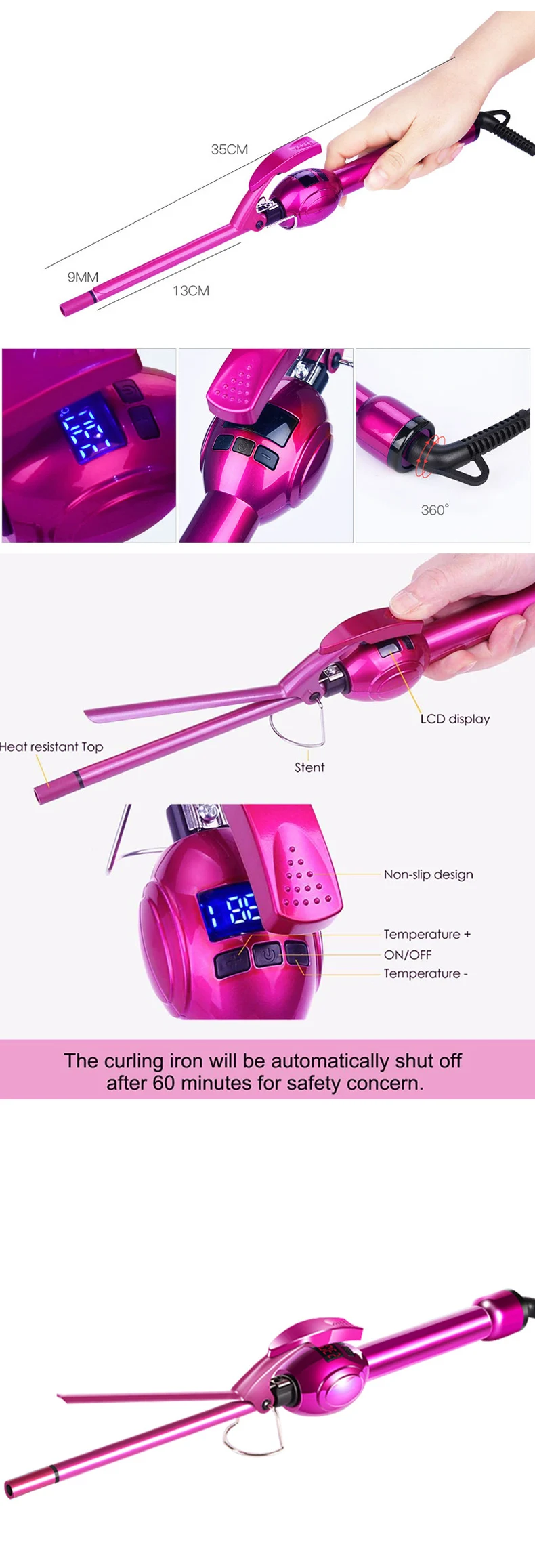 Styler Onda Rápido com Display LCD ferramenta