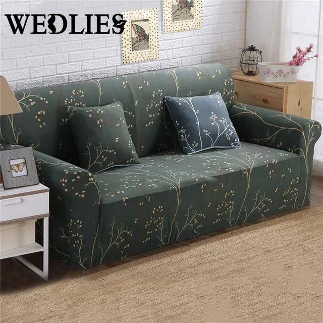 Summer Flower Printed Sectional Couch Covers Solid Plush Sofa Cover Summer Flower Printed Sectional Couch Covers Solid Plush Sofa Cover Elastic Comfortable Slipcover Two