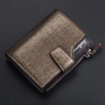 

Business Men Wallet High Quality Zipper Hasp Micro Fiber Leather Vintage Short Money Purse Name Cash Card License Holder Popular