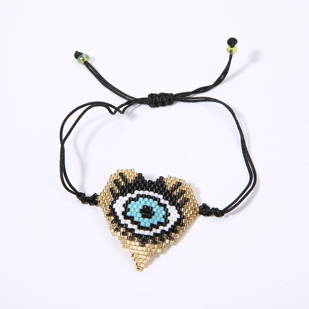 Rttooas Miyuki бусины браслет Evil Eye для женщин сердце Форма браслет возлюбленной ручной работы дружбы ювелирные изделия дропшиппинг