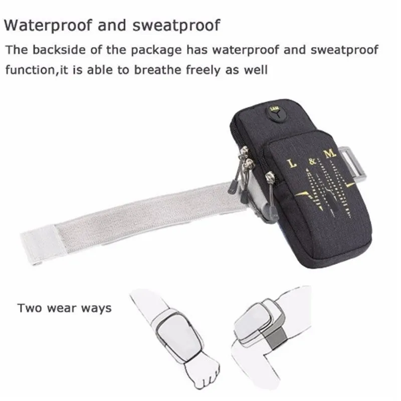 Универсальная спортивная сумка на руку, держатель для телефона, водонепроницаемый чехол на руку для телефона, для смартфонов iPhone samsung от 4 до 6,2 дюймов
