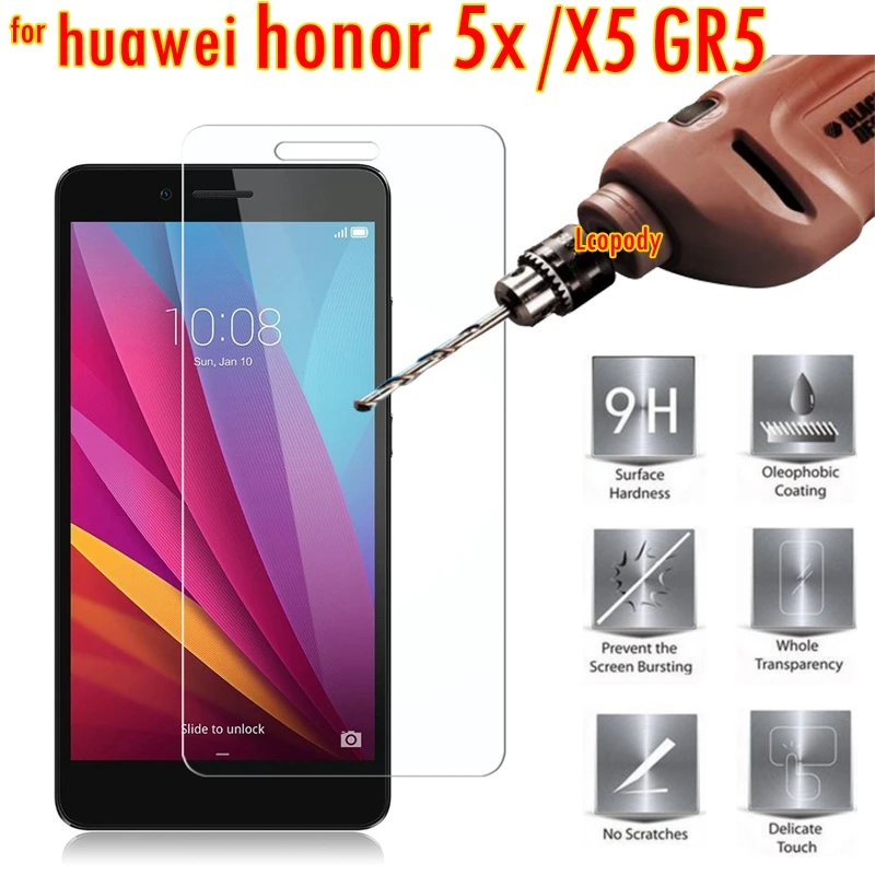

Tempered glass FOR HUAWEI GR5 GR 5 honor 5x 5 X Glory Play 5X honor X5 KIW-UL00 KIW-TL00 KIW-AL10 KII-L21 film case