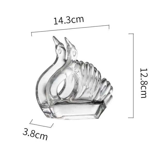 Креативный Лебедь корзина для фруктов Бессвинцовая стеклянная крышка чаша прозрачная чашка для воды фруктовая Тарелка декоративная бумажная вешалка для полотенец - Цвет: Swan shelf