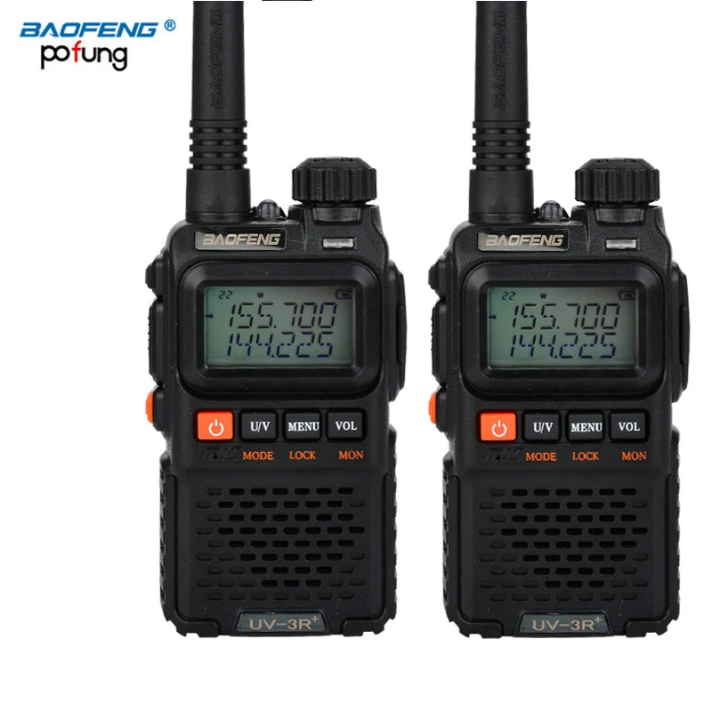 

2 PCS Baofeng UV-3R Plus Mini Walkie Talkie Ham Two Way VHF UHF Radio Station Transceiver Boafeng Scanner Portable Walkie-Talkie