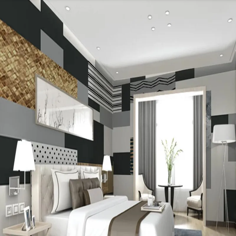 

Nordic modern abstract geometric squares full house wall