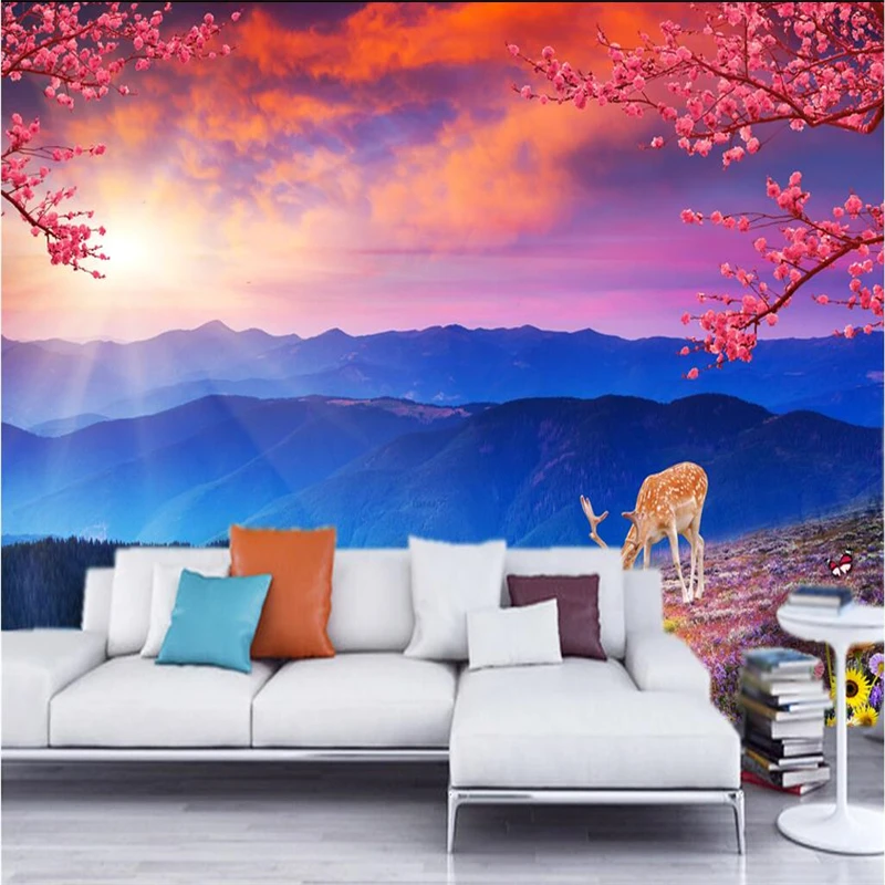 beibehang Custom Photo mural Wallpaper for wall Mural Wall Stickers Mountain papel de parede 3d para sala atacado living room beibehang custom photo wallpaper stickers trees lakes landscape 3d background walls papel de parede 3d para sala atacado