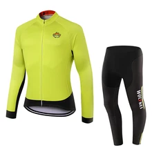 WOLFKEI брендовая Новая Осенняя длинная одежда для велоспорта Ropa Ciclismo/костюм для езды на горном велосипеде/длинные колготки Велоспорт Джерси наборы# WK2578
